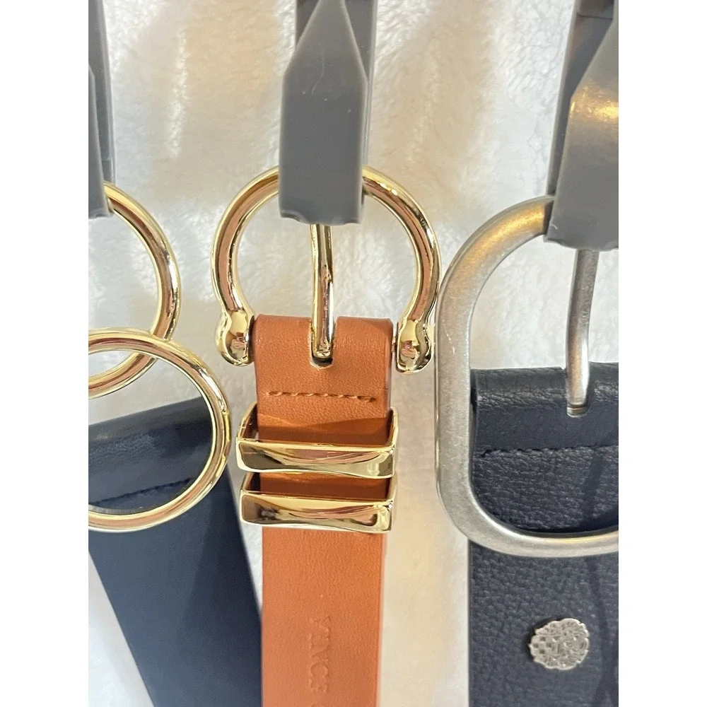 Vince Camuto Mens Belt 3 pack (2 black & 1 brown) Size Small